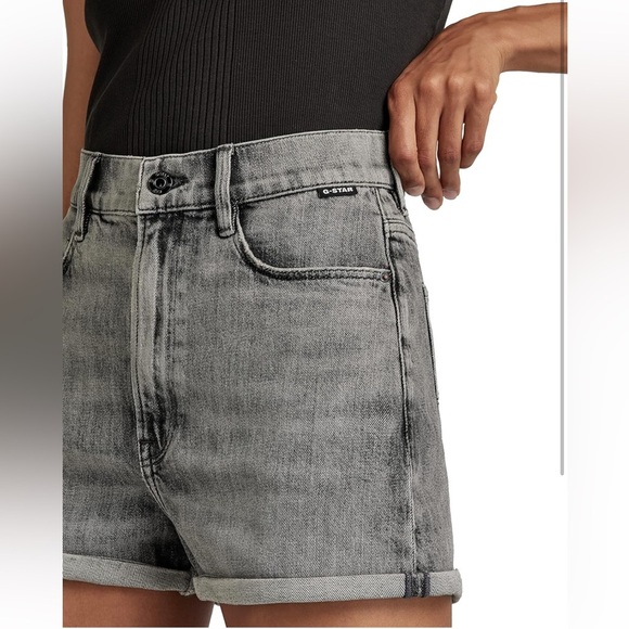 G-STAR Raw Shorts Womens Tedie Ultra High Rise Denim Faded Carbon Size 29 - Picture 3 of 16